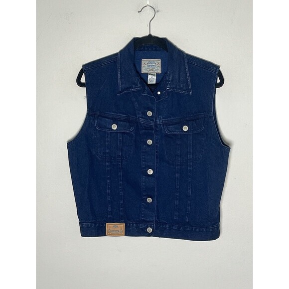 Vintage PS Gitano Jean Vest Women’s Medium Trucker Biker Western 90s Rocker - Picture 1 of 7